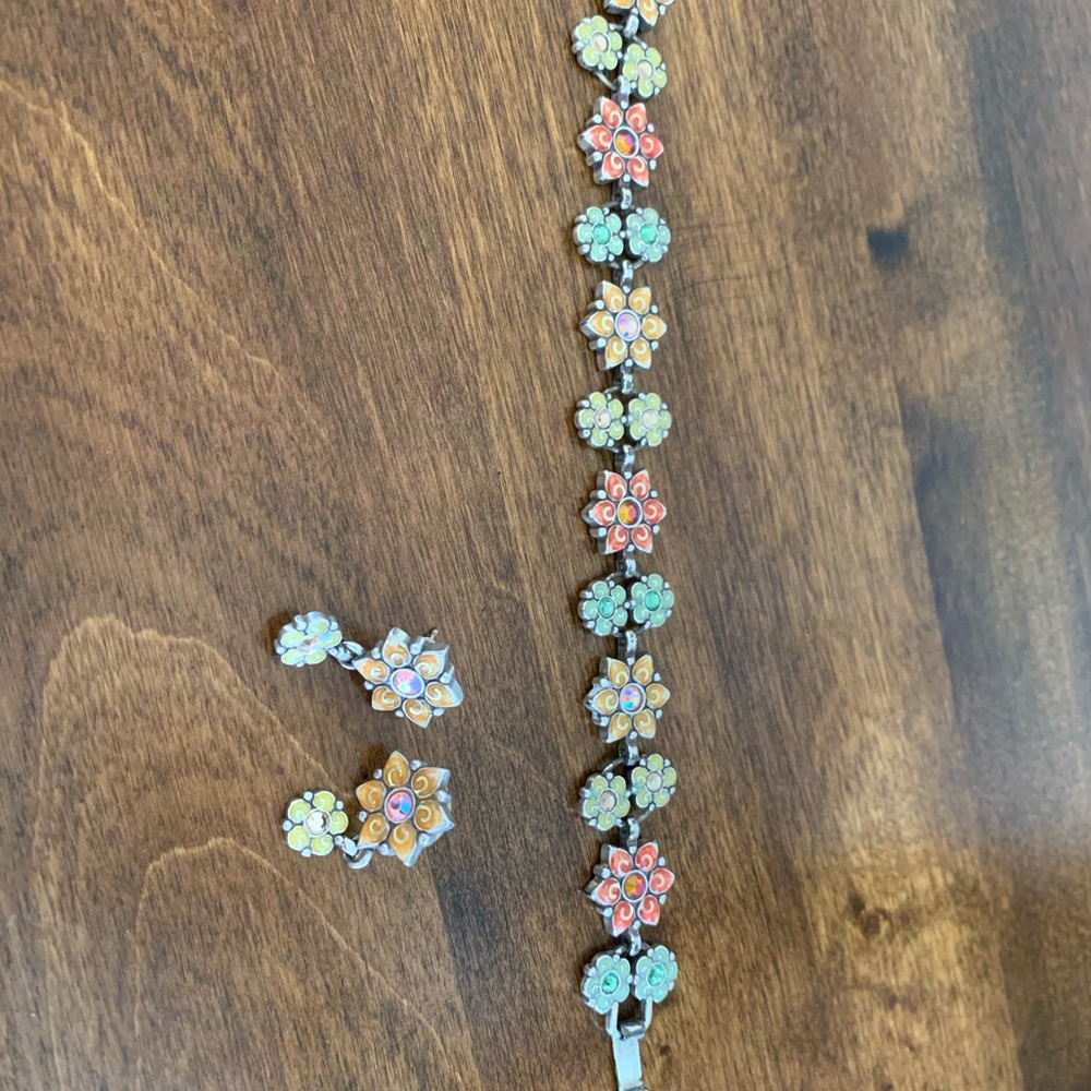 Brighton flower bracelet and earrings